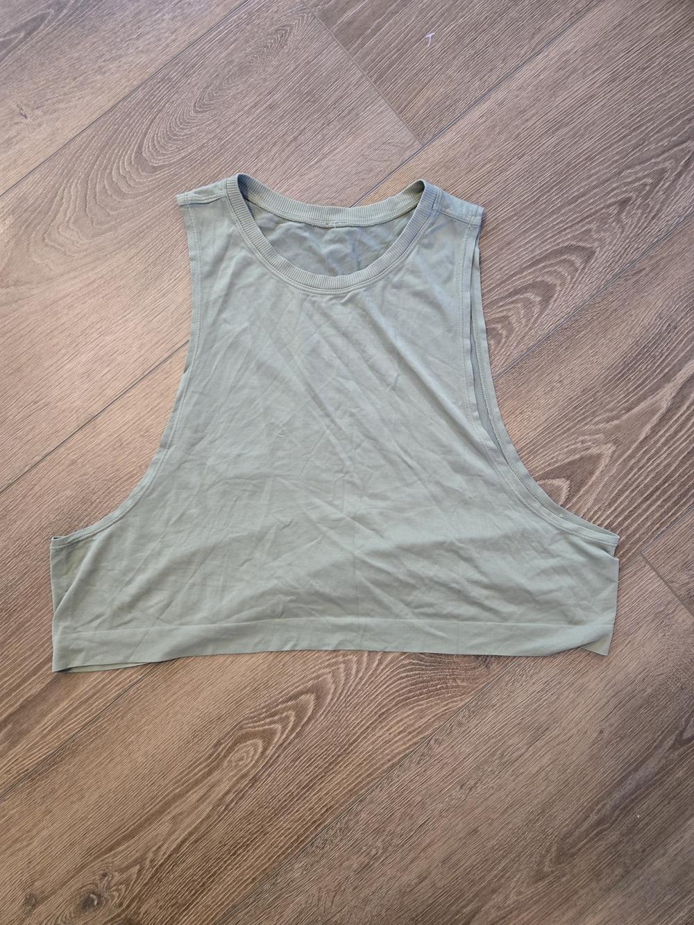 avocado Sage Green Crop Muscle Tank